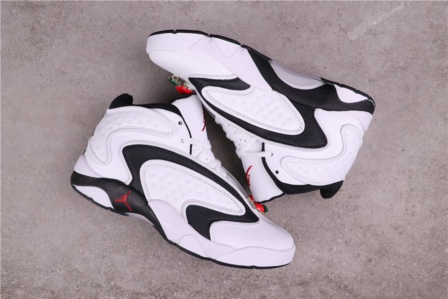 2021 Women Air Jordan 13.5 White Black Red Shoes